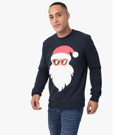 sweat homme avec large motif pere noel bleuF626401_1