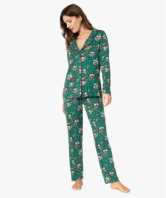 GEMO Pyjama femme spécial Noël avec motifs Minnie - Disney Imprimé