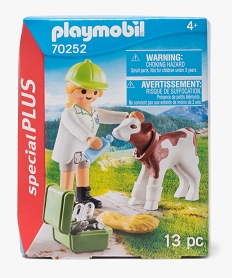 jouet enfant veterinaire et veau - playmobil (13 pieces) blancF631801_1