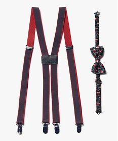 GEMO Ensemble homme 2 pièces : bretelles + nœud papillon Multicolore
