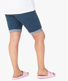 bermuda en jean femme extensible avec revers cousus grisF639001_3
