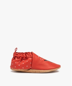 GEMO Chaussons bébé en cuir motif pingouin Rouge