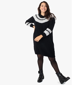 GEMO Robe pull femme grande taille avec touches pailletées Noir