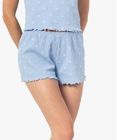 GEMO Bas de pyjama femme short fleuri - LuluCastagnette Multicolore