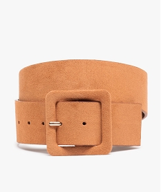 ceinture femme aspect nubuck avec boucle carree orangeF648001_1