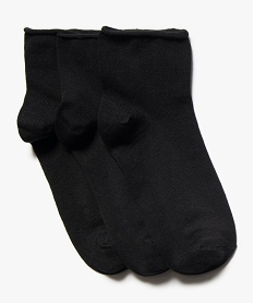chaussettes femme unies tige courte (lot de 3 paires) noirF648301_1