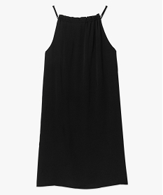 robe femme a fines bretelles en matiere satinee noirF650201_4