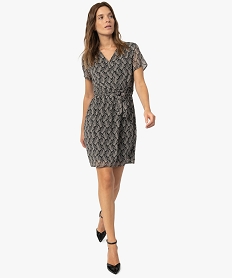 GEMO Robe femme imprimée à fines rayures pailletées Imprimé