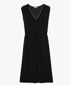 robe femme sans manches avec epaulettes noirF654701_4