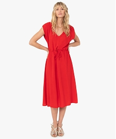 GEMO Robe femme sans manches avec épaulettes rouge standard