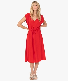 GEMO Robe femme sans manches avec épaulettes Rouge