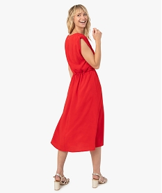robe femme sans manches avec epaulettes rougeF654801_3