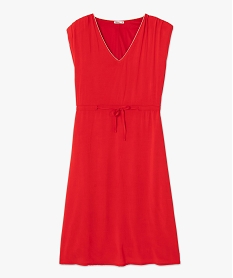 robe femme sans manches avec epaulettes rougeF654801_4
