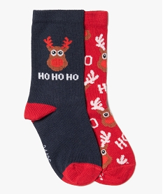 chaussettes tige haute motif rennes de noel (lot de 2) noir standardF657201_1