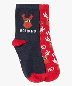 GEMO Chaussettes garçon tige haute motif de Noël (lot de 2) noir standard