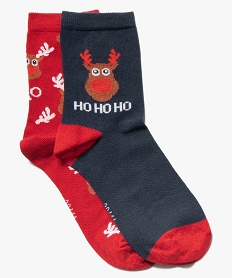 GEMO Chaussettes femme spéciales Noël (lot de 2) Bleu