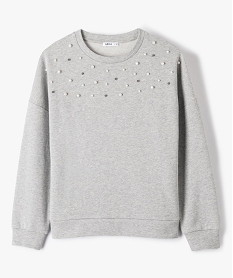 sweat fille coupe loose a perles gris sweatsF659601_2