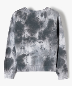 sweat fille bicolore effet tie and dye coupe courte noirF659701_3