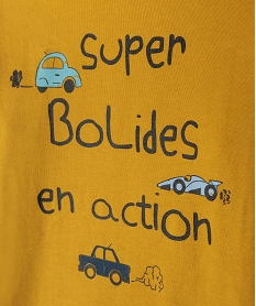 pyjama garcon avec inscriptions et motifs voitures jauneF660701_2