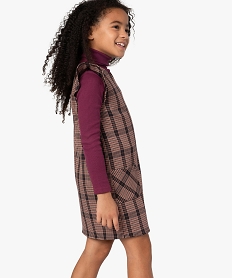 robe fille a motif tartan avec volants sur les epaules imprimeF661801_1