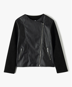 GEMO Blouson fille bi-matières esprit rock Noir