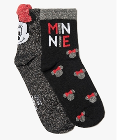 GEMO Socquettes femme à motif Minnie (lot de 2) - Disney Noir