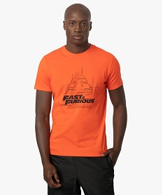 GEMO Tee-shirt homme à manches courtes – Fast and Furious orange standard