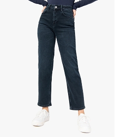 GEMO Jean femme coupe Regular taille haute Bleu