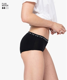 shorty menstruel lavable en coton noir - dim protect noirF665501_1