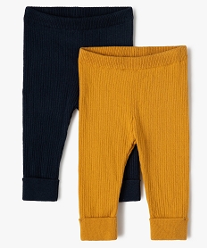 GEMO Pantalon bébé en maille côtelée (lot de 2) Jaune