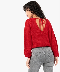 pull femme court avec dos ouvert rougeF704301_3