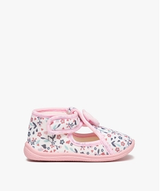 GEMO Chaussons bébé fille bottillons à scratch imprimés fleurs Rose