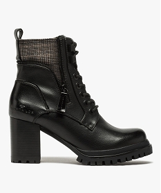 GEMO Boots femme à talon carré et semelle crantée - Tom Tailor Noir