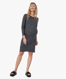 GEMO Robe de grossesse en maille douce Gris