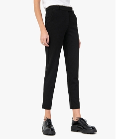 GEMO Pantalon femme en maille extensible Noir