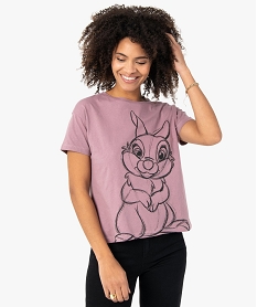 GEMO Tee-shirt femme coupe ample - Disney Animals violet standard