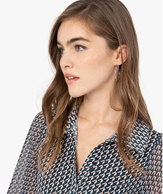 blouse femme imprimee avec manches transparentes multicoloreF714601_2