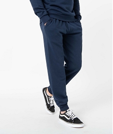 GEMO Pantalon de jogging molletonné homme Bleu