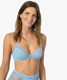 soutien-gorge corbeille bi-matieres – lulucastagnette bleu soutien gorge avec armaturesF719001_1