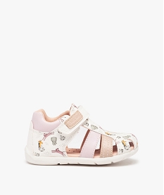 GEMO Sandales bébé fille imprimées à scratch - Geox blanc chine