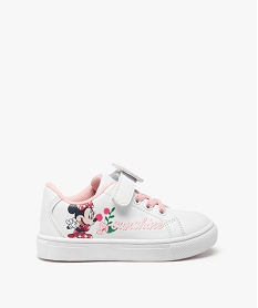 GEMO Baskets bébé fille à lacets et scratch - Minnie blanc standard