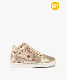 GEMO Baskets bébé fille dessus cuir fermeture zip – NA! dore