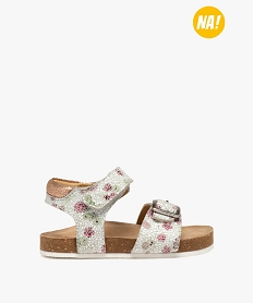 GEMO Sandales bébé fille à brides ajustables à motif fleuri – NA! blanc standard