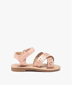 GEMO Sandales bébé fille à brides perforées croisées rose standard