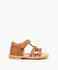 GEMO Sandales bébé fille à contrefort fermé et nœuds fantaisie marron standard