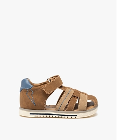 GEMO Nu-pieds bébé garçon à brides multiples et bout fermé marron standard