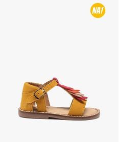 GEMO Sandales bébé fille dessus cuir à franges colorées - NA! jaune standard