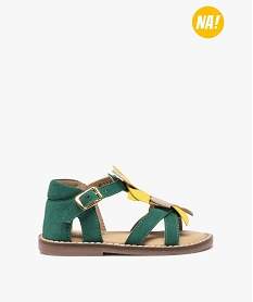 GEMO Sandales bébé fille dessus cuir en forme de fleurs – NA! vert standard