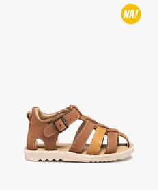 GEMO Sandales bébé garçon à brides multiples en cuir – NA! Brun