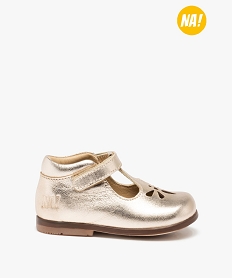 GEMO Babies premiers pas bébé fille dessus cuir uni – NA! dore